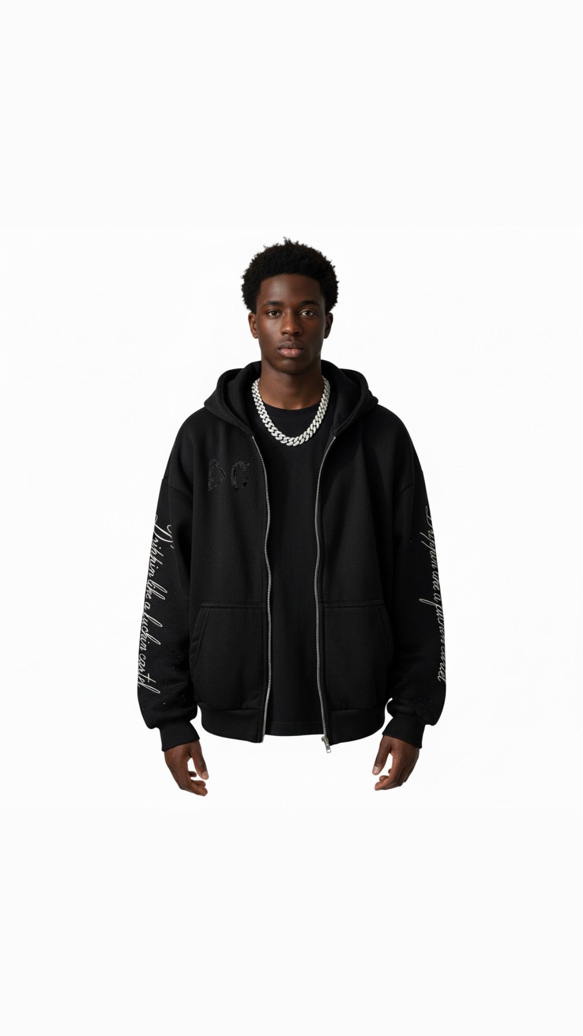 DripCartel Crystal Zip-Up Hoodie