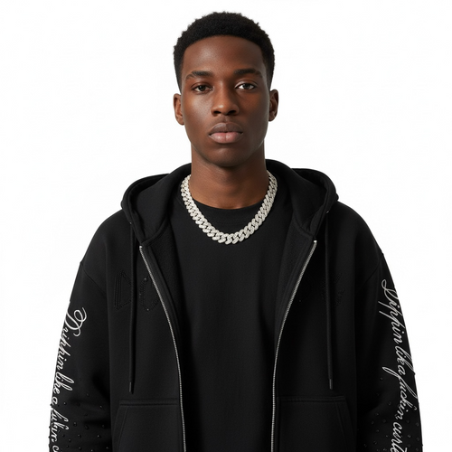 DripCartel Crystal Zip-Up Hoodie